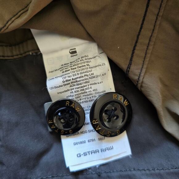 G Star Raw Men's Hooded Garber Short Trench Jacket Nylon Coat Size M Gray Olive - Picture 7 of 10